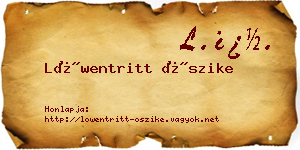Löwentritt Őszike névjegykártya